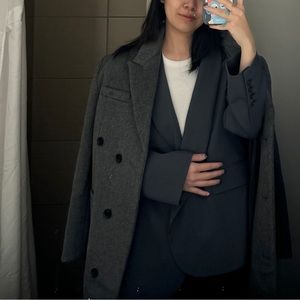 Oak + Fort unisex coat in grey
